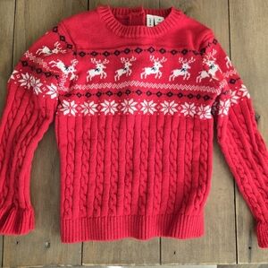 Janie and Jack Red Reindeer Sweater